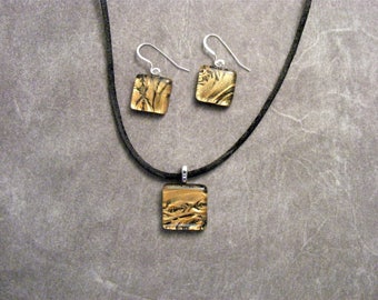 Bronze Ferns Petite Pendant Set