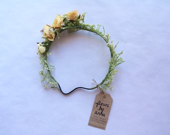 Silk Flower Crown - Peachy Rose