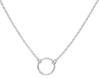 Karma Circle Necklace - Eternity Necklace - Tiny Circle Sterling Silver Necklace