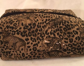 Leopard Print Cosmetics Bag, Travel Bag, Toiletries Bag, Shaving Bag