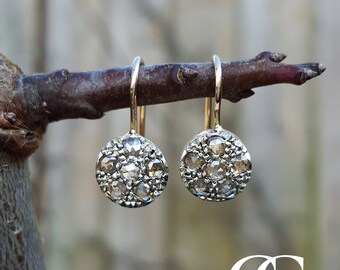 Delicate Edwardian Inspired 9ct Rose Gold & Diamond Earrings