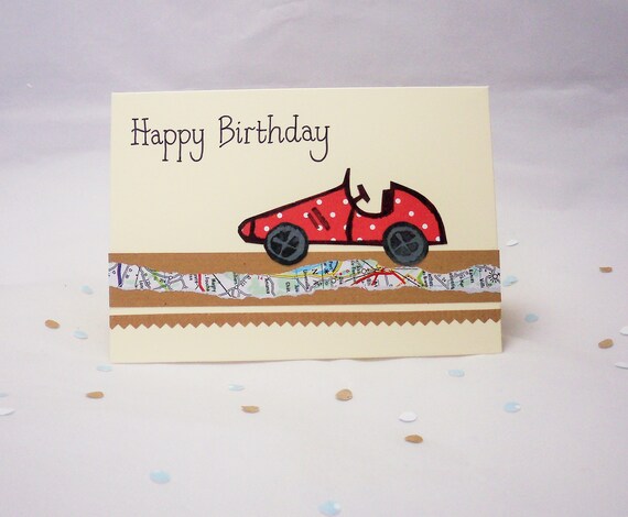 Racing car card racing car birthday card sports car card