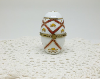 Vintage Del Prado Porcelain Egg Trinket Box or Pill Box Hand Finished epn 17, Decorative Porcelain Egg, Del Prado Porcelain, Mother's Day