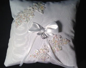 White Ring Bearer Pillow