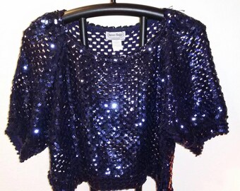 Cropped Slouchy Sequin Top
