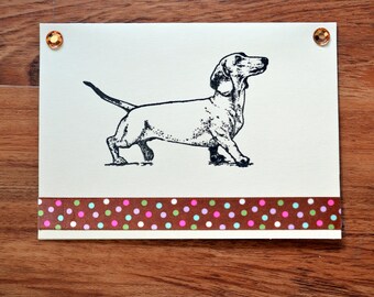 Dachshund DOXIE note cards gift card 5 pack handmade rescue