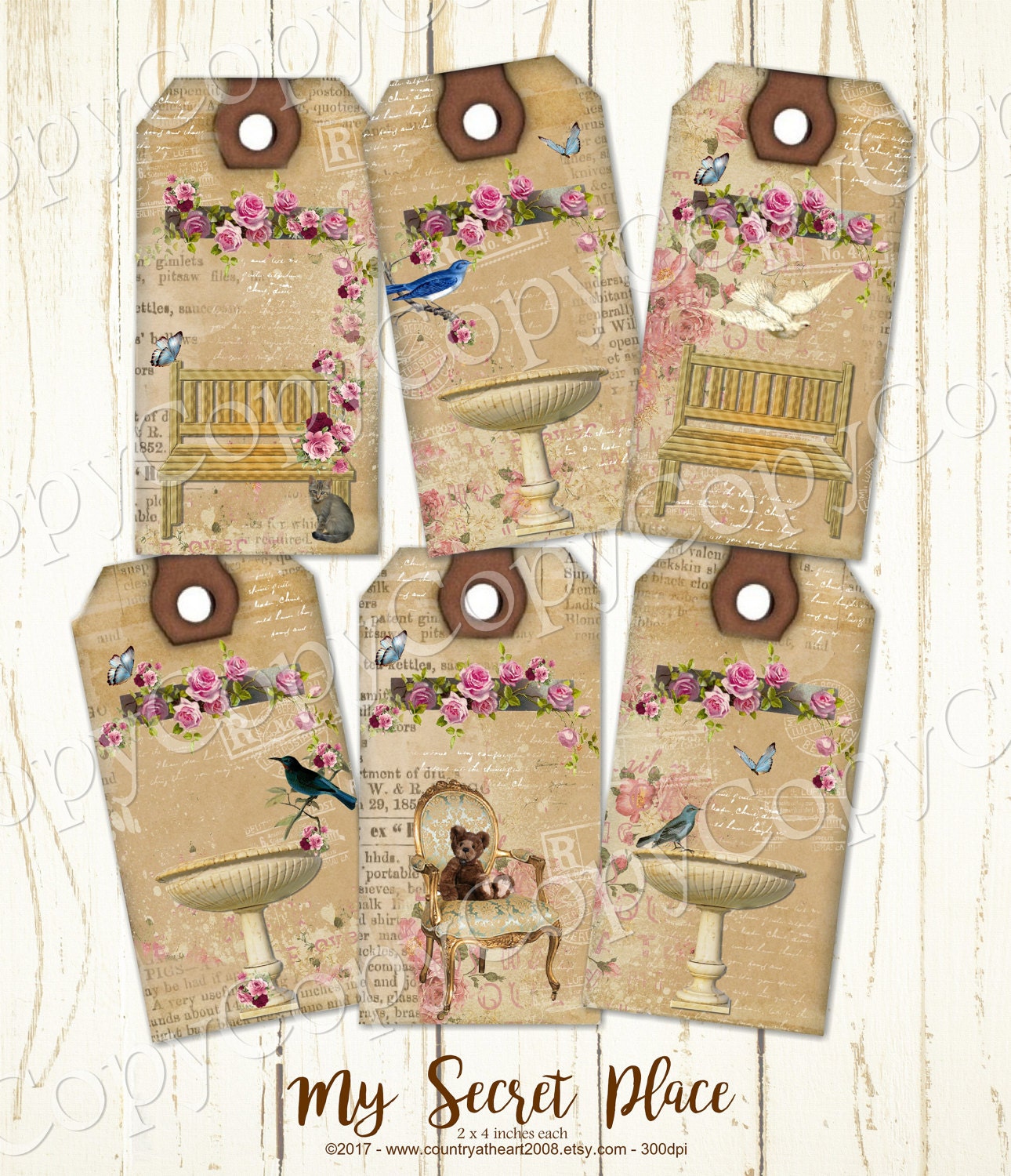 Instant Download Hang Tags My Secret Place Printable