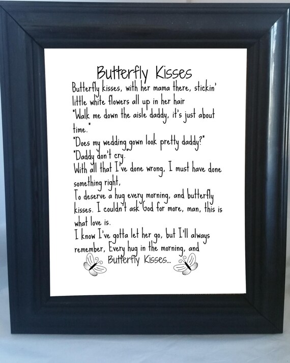 Download Butterfly Kisses/Song Lyrics/Art for Dad/Father's Day