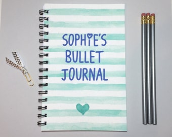 Bullet Journal, Journal, Spiral Notebook, Personalized Bullet Journal, Personalized Book, Spiral Journal, Writing Journal, Gift, Preppy,