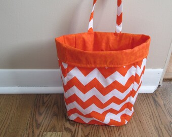 Orange Chevron Car Trash Bag, Car Organizer, Nursery Caddy