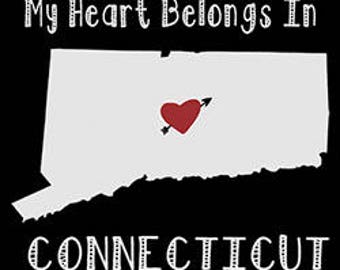 men t-shirts tee shirts My heart belongs in connecticut state city home city country t shirt love t-shirts Men's T-shirt Homeland home land