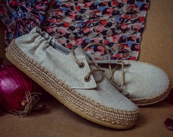 ForRest shoes by ChePick Art! All handmade, natural and vegan! Vintage look and unisex size. New vegan shoes! Linen shoes.