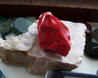 Vintage Red Fire Glass Specimen