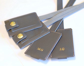 Personalized Luggage Tag, Customized Real Leather Luggage Tag, Travel Tag, Baggage Tag handmade from genuine leather