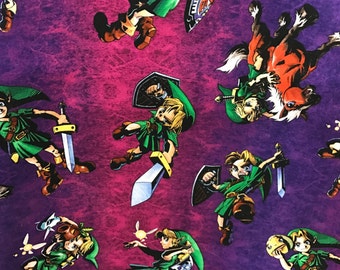 Nintendo Legend of Zelda fabric, Nintendo Fabric, Zelda fabric, Link fabric, Licensed fabric, gamer fabric