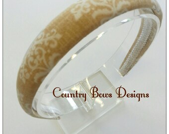 Fabric Headband-Padded Headband-Tan and Beige Headband