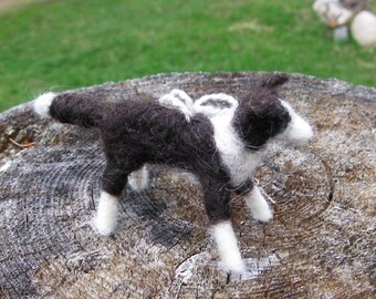 Border Collie Ornament, Hand Felted Wool Dog Ornament, Sheep Dog Gift, Herding Dog Decoration