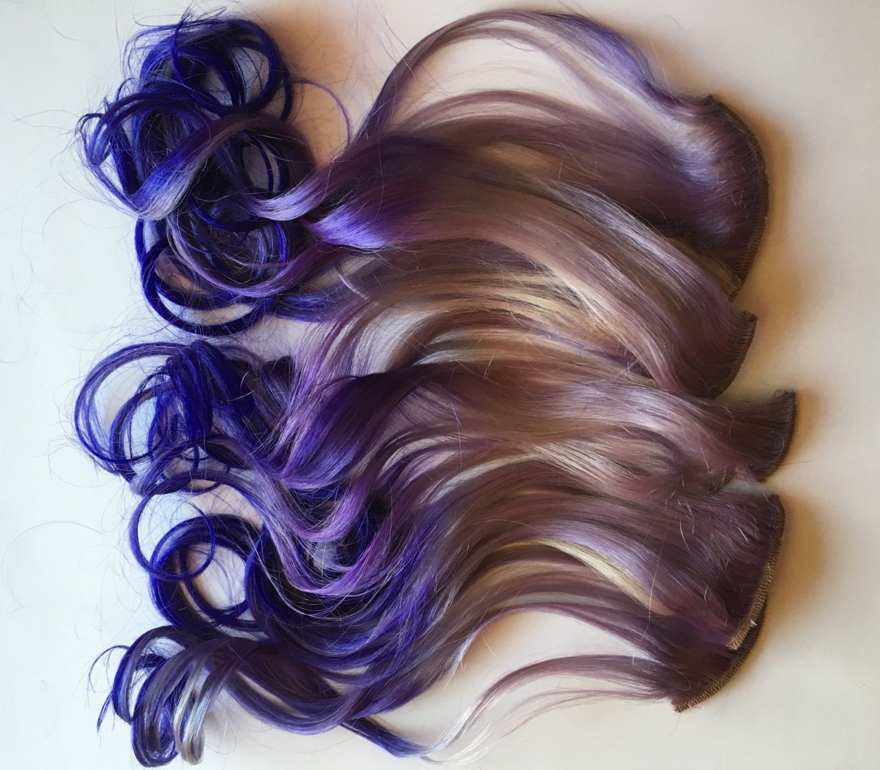 Ombre Hair Extensions Silver Lavender Purple Violet Fade Dip