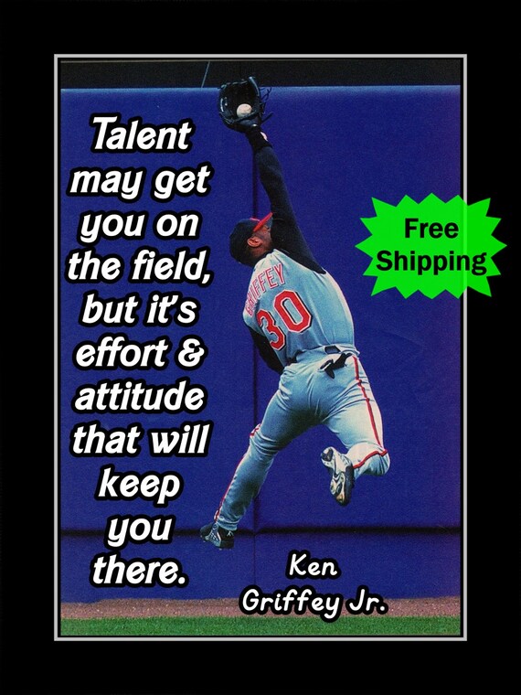Ken Griffey Jr Motivation Poster Baseball Art Gift SON Wall