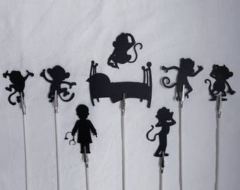 No More Monkey's Jumping on the Bed Shadow Puppets
