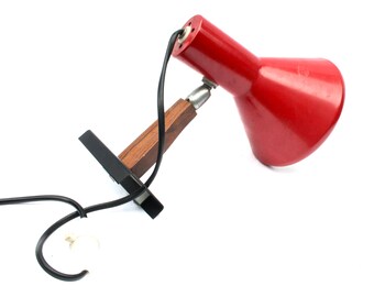 Vintage Red Reading Lamp Headboard Light Bed Dutch Design Made in Europe
