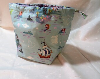 Neverland reversible sock project bag