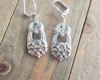 Spoon earrings, Eternally yours earrings, silverware earrings, spoon jewelry, eternally yoursl silverplate, spoon jewelry silvweware earring