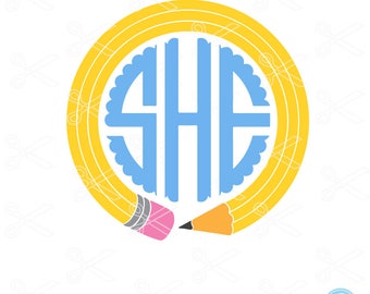Download Split pencils monogram SVG Pencil Svg Teacher monogram svg