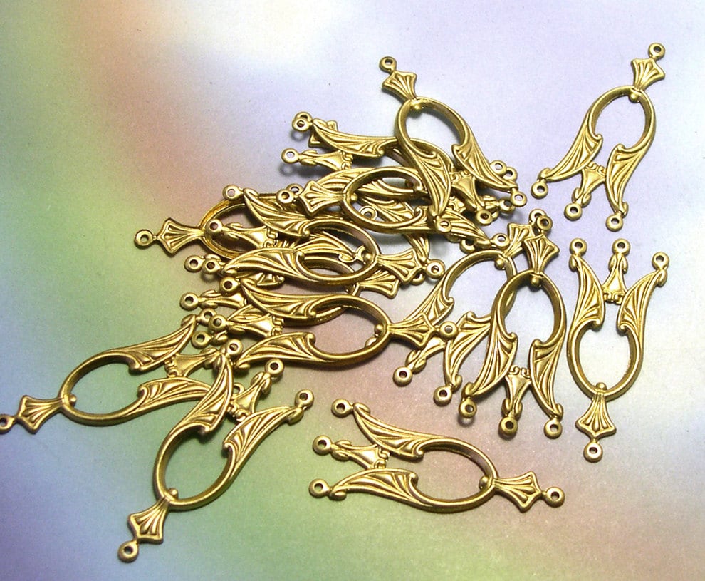 12 Brass Filigree Earring Findings earring hardware brass