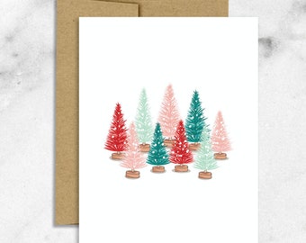 Bottlebrush Trees, Christmas Card, Holiday Card, Christmas Trees, Happy Holidays, Merry Christmas, Seasonal