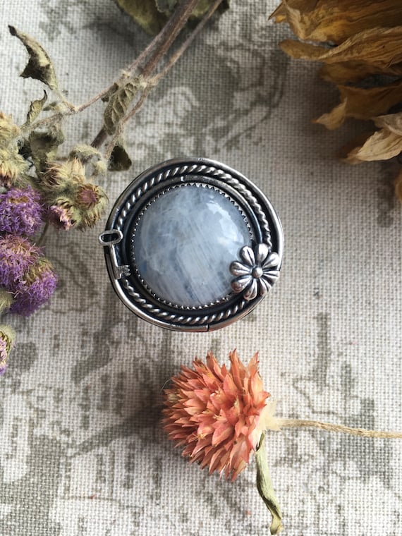 The Gatekeeper, Moonstone and Sterling Silver Statement Ring, size 7