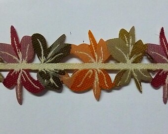 Ribbon cut flowers, Burgundy, Taupe and orange