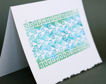 Mitla Wave Notecards, set of 4, gocco printed