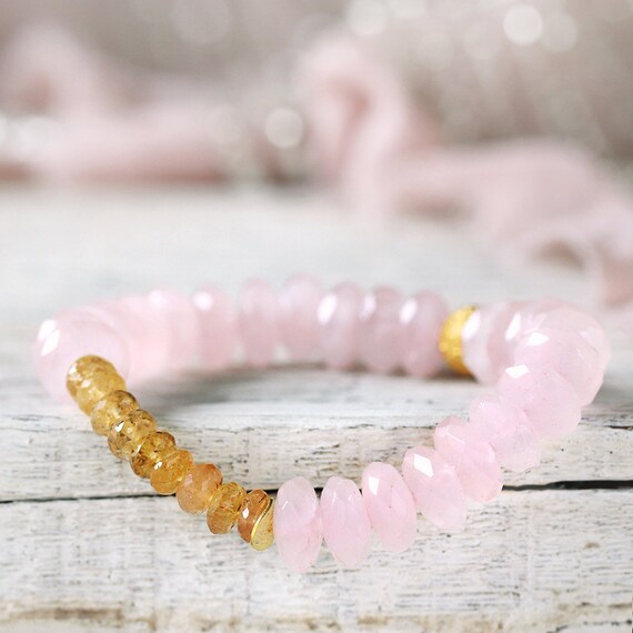 Rose Quartz Bracelet - Imperial Topaz Bracelet