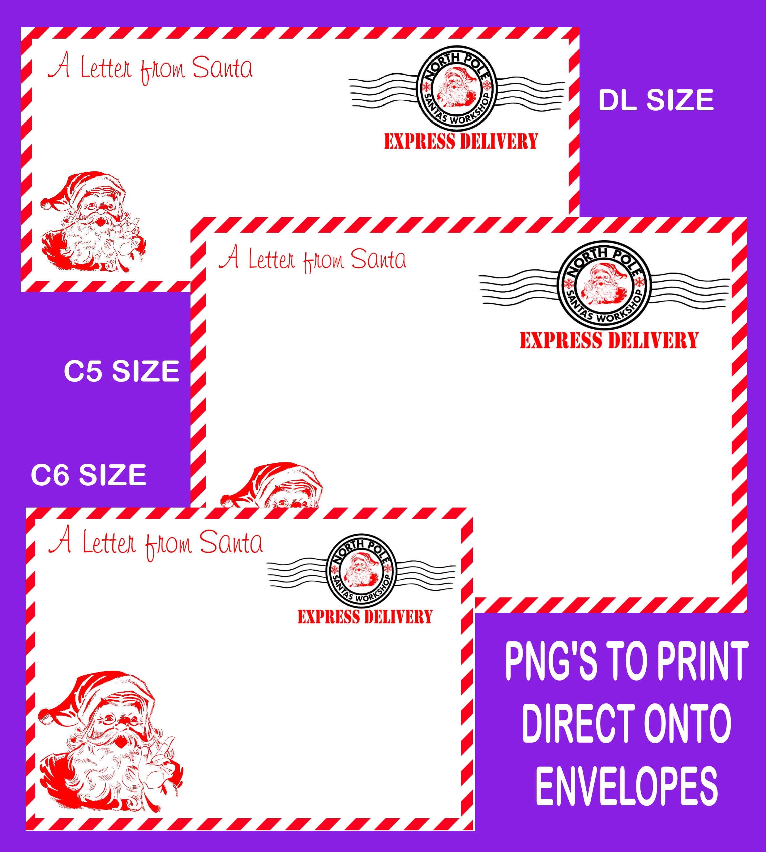 Printable Santa Envelope Free Printable Santa Envelopes North Pole