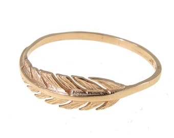 Gold Feather Ring | Feather Gold Ring | 14K Gold Ring | Dainty Ring | Dainty Gold Ring | Statement Ring | Promise Ring | Solid Gold Ring