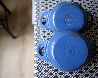 Vintage Le Creuset blue / vintage le creuset Cocottes / le creuset Cocottes / le creuset 15 / cast iron Cocottes / le creuset cast iron