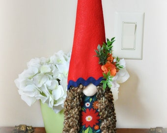 Springtime Floral Nordic Gnome, Tomte, Nisse, Gnome, Scandinavian, Mother's Day Gift, Josie