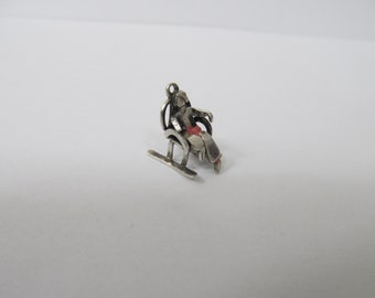 Vintage Silver Woman in a Rocking Chair Charm W #521