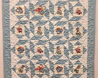 Baby Quilt - Machine Quilted - Vintage Fabric - New