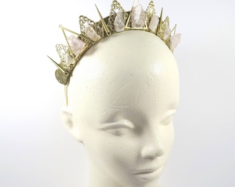 Obscura Rose Quartz Crown - Queen of the Ruins Collection - by Loschy Designs