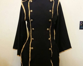 Custom Made Military Jacket with Brass Buttons and Piping
