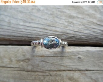 ON SALE Blue topaz ring handmade in sterling silver