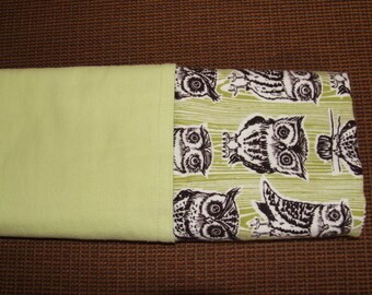 Flannel Green Owl Baby Blanket
