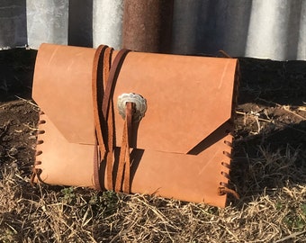 Leather Clutch w/ Concho Wrap