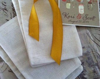 Muslin, Natural Cotton Bag With Drawstring For Favors, Sachets or Gifts
