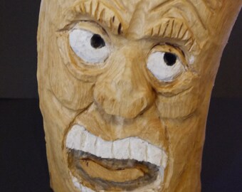 Garden Hand Carved Wooden face