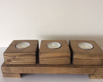 Wooden candle holder