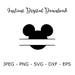 Mickey Mouse Split Monogram SVG DXF Png Vector Cut File Cricut Design Silhouette Vinyl Decal Disney Party Stencil Template Transfer Iron