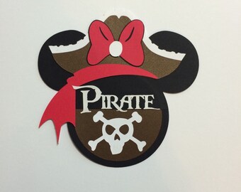 5" Personalized Pirate Minnie cruise door decoration